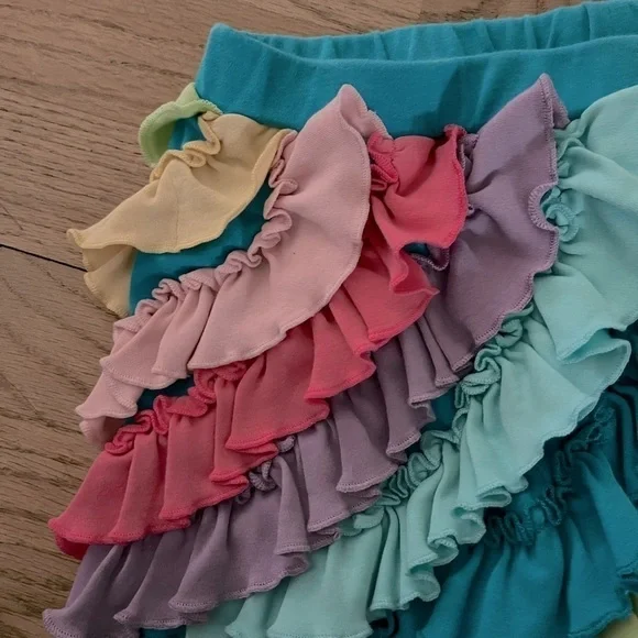 Lemon loves lime girls ruffle skort size 8 Rainbow colors pink purple blue green - Picture 4 of 6